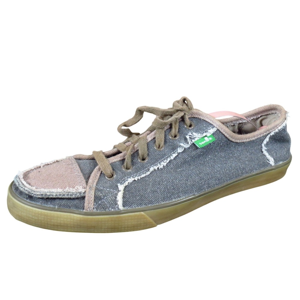 Sanuk Men‎ Casual Sneaker Shoe Size 8 Everyday Walking Gray Fabric Canvas